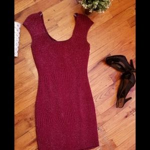 Red shimmer mini dress